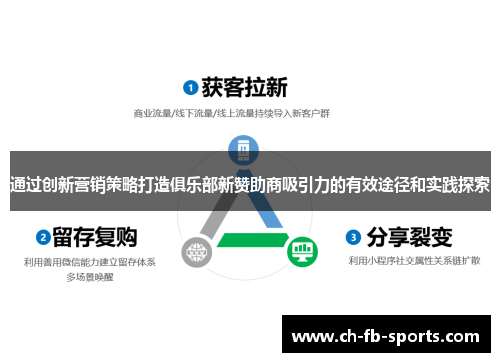 通过创新营销策略打造俱乐部新赞助商吸引力的有效途径和实践探索